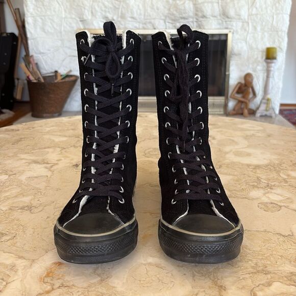 Underground England X-Hi Top Shearling Lined 12-Eyelet Trainers / Boots - Picture 4 of 13